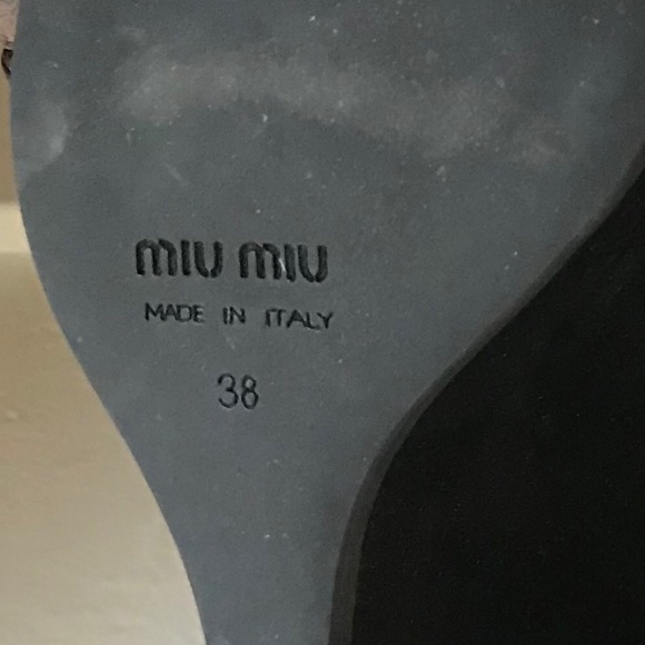 Miu Miu Black Suede Peep-Toes Wedge Heels size 38 - Picture 7 of 8